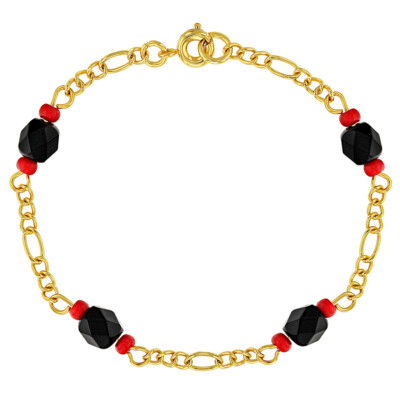 Boys and Girls Simulated Azabache Evil Eye Protection Bracelet for Children 6''