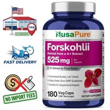 Coleus Forskohlii Root Extract 4:1 525mg  180 Capsules  6 Month Supply