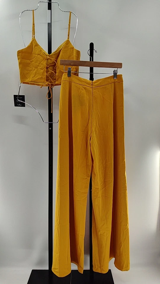 Lulus Out Tonight Mustard Yellow Two-Piece Jumpsuit Mustrard Apparel Sets M - Image 2 of 2