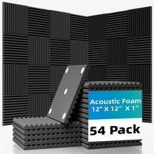 Sound Proof Foam Panels 1 Inch 54 Pack with Adhesive Stickers 270PCS