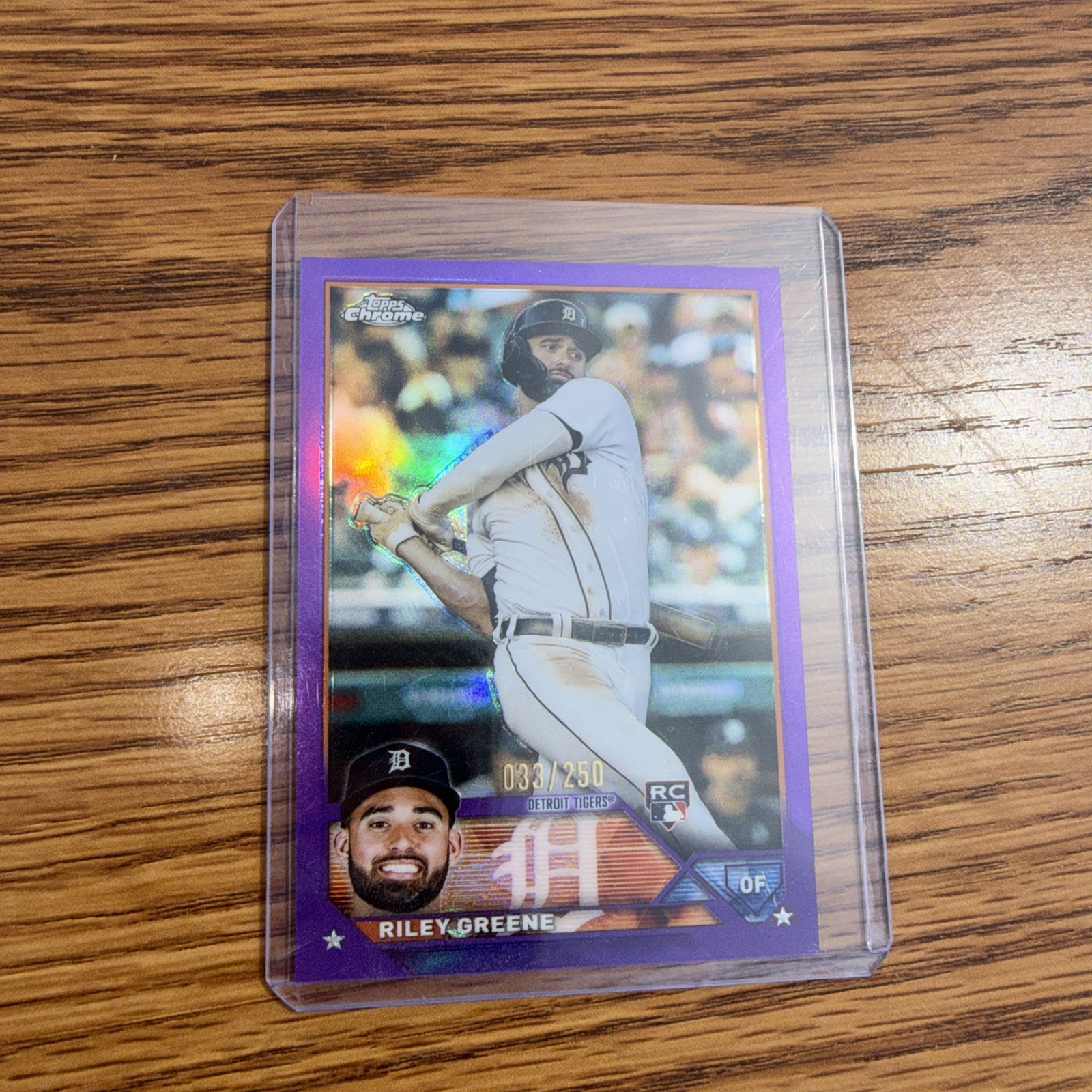 2023 Topps Chrome - Riley Greene #182 Purple Refractor /250 (RC) Detroit Tigers