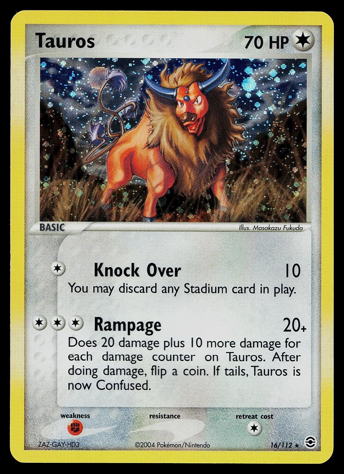 Pokemon Card - Tauros FireRed & LeafGreen 16/112 Holo Rare