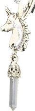 18711 - Silver Unicorn Charm - Clear-205 