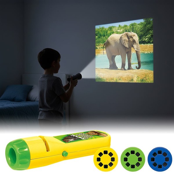 Playtastic Projektor-Taschenlampe FüR Kinder, 24 Tier-Bilder, 3 Bildscheiben-image