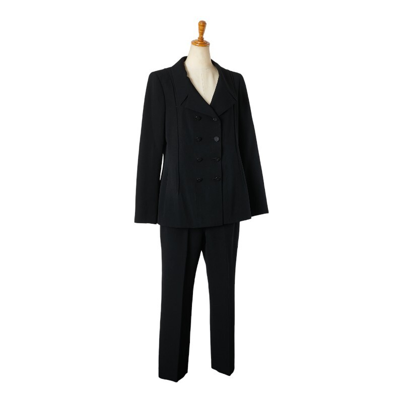 Chanel Wool Coco Mark Button Jacket & Pants Set B… - image 1