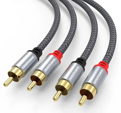 2 Channel 6.5 f Dual RCA Male Audio Cable  Amps Home Theater Digital Analog Cord