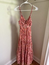 Women’s Maxi Dress Small Paisley Braided Strap Tiered Jessica Simpson