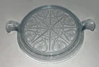 VTG Anchor Hocking Fire-King Oven Blue Glass  2-Handled Trivet/Hot Plate