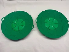 11.5” Kuhn Rikon KochBlume Never Overboil Pot Cover Spatter Green Silicon