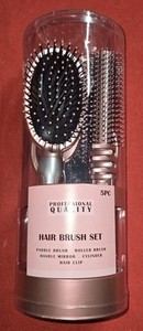 🌟 5 PC Professional Quality Hair Brush Set Rose/Pink Brand New