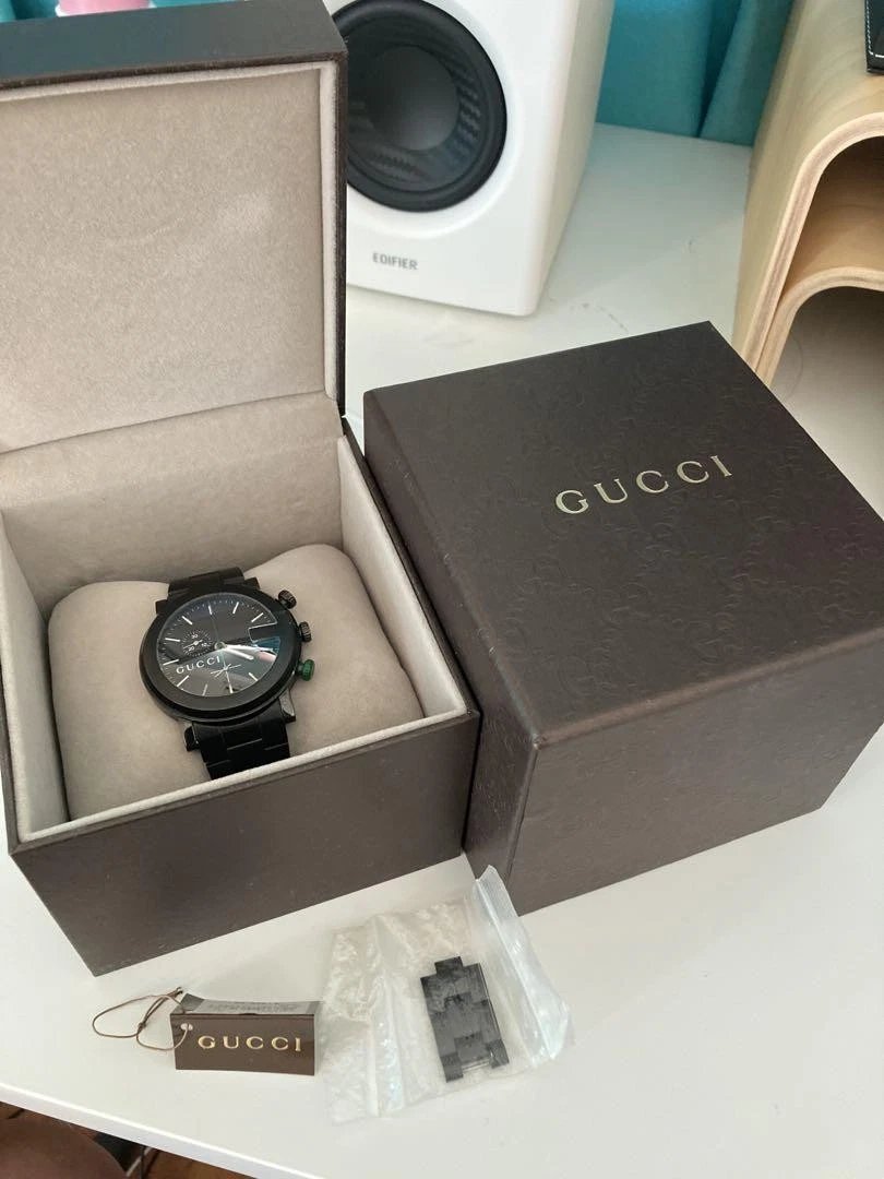 Orologio cronografo uomo Gucci 101M nero u elegante da collezione dal Giappone