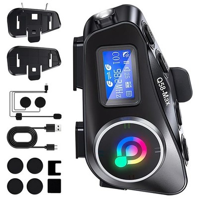 Motorcycle Intercom Helmet Bluetooth Headset support FM radio LCD Waterproof