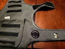 Small Calming Dog Anxiety THUNDER SHIRT / Charcoal Gray Vest, W/Thunder Patch