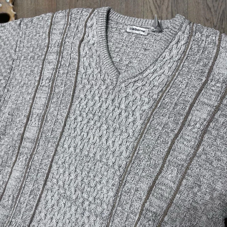 Suéter Tejido Clairborne Vintage Talla L 100% Algodón Foto 4 de 4