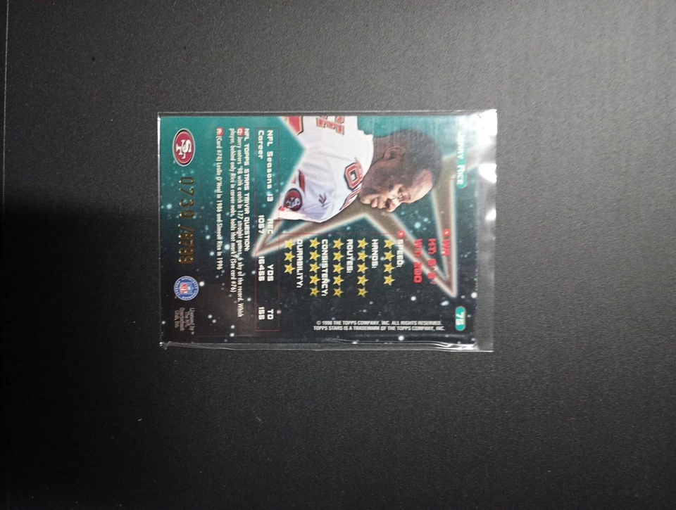 1998 Topps Stars - Jerry Rice #75 - Image 2 of 3