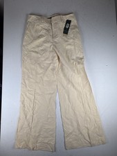 NWT Lauren Ralph Lauren Beige Silk Linen pant 4