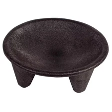 5.1 In. Black Polypropylene Molcajete Chip and Dip Server (2-Pack)