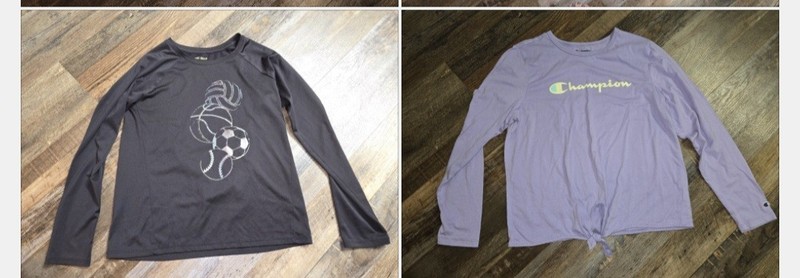 Girls XL 14-16 Long Sleeve Shirts Black Sports And Purple Champion Top