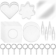 20 Piece 4 Shape Fuse Beads Pegboards Boards, 5 Mm Fuse Bead Boards Large Clear