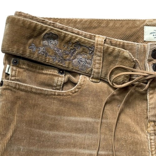 Pantalones de pana acampanados con cinturón Abercrombie & Fitch vintage Y2K talla 8 - Imagen 3 de 12
