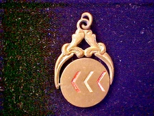 1920s AKIA Knights Gold Red White \  / Spinner Fob Charm 100% Original #2