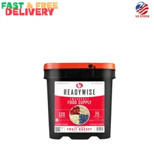 ReadyWise Emergency Food Supply - 120 Servings Fruit Bucket, Nutritious Meals