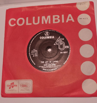 Cliff Richard & Hank  Marvin ''The Joy Of Living'' 1970 7 vinyl Columbia DB 8657