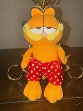 Vintage Plush Garfield Valentine Gift 7  Stuffed Animal Heart Boxers Collector