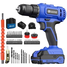 FADAKWALT 20V Cordless Drill/Driver Set,Electric Power Drill Kit with Battery&