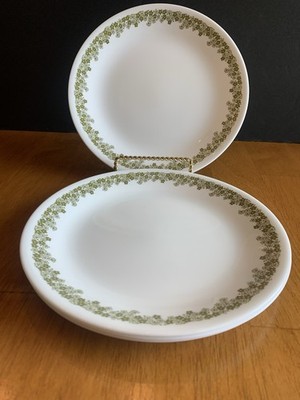 4 Mint  CRAZY DAISY Corelle LUNCHEON PLATES 8½'' by Corning Spring Blossom green