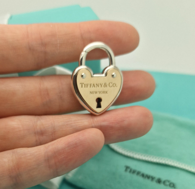 Tiffany & Co. Rose Gold & Silver Arc Heart Lock Padlock Charm