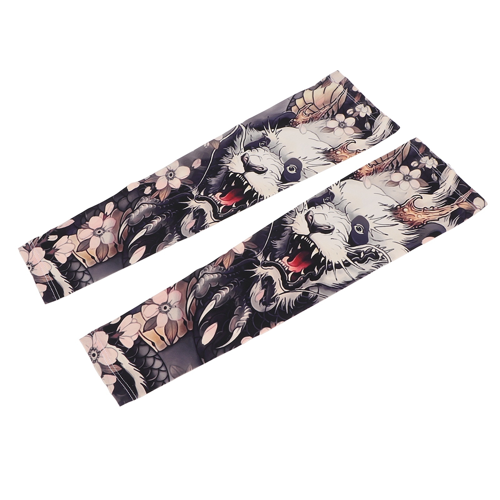 1 Pair Sun Protection Sleeves Tattoo Sleeves Colorful Print Ice Silk eBay