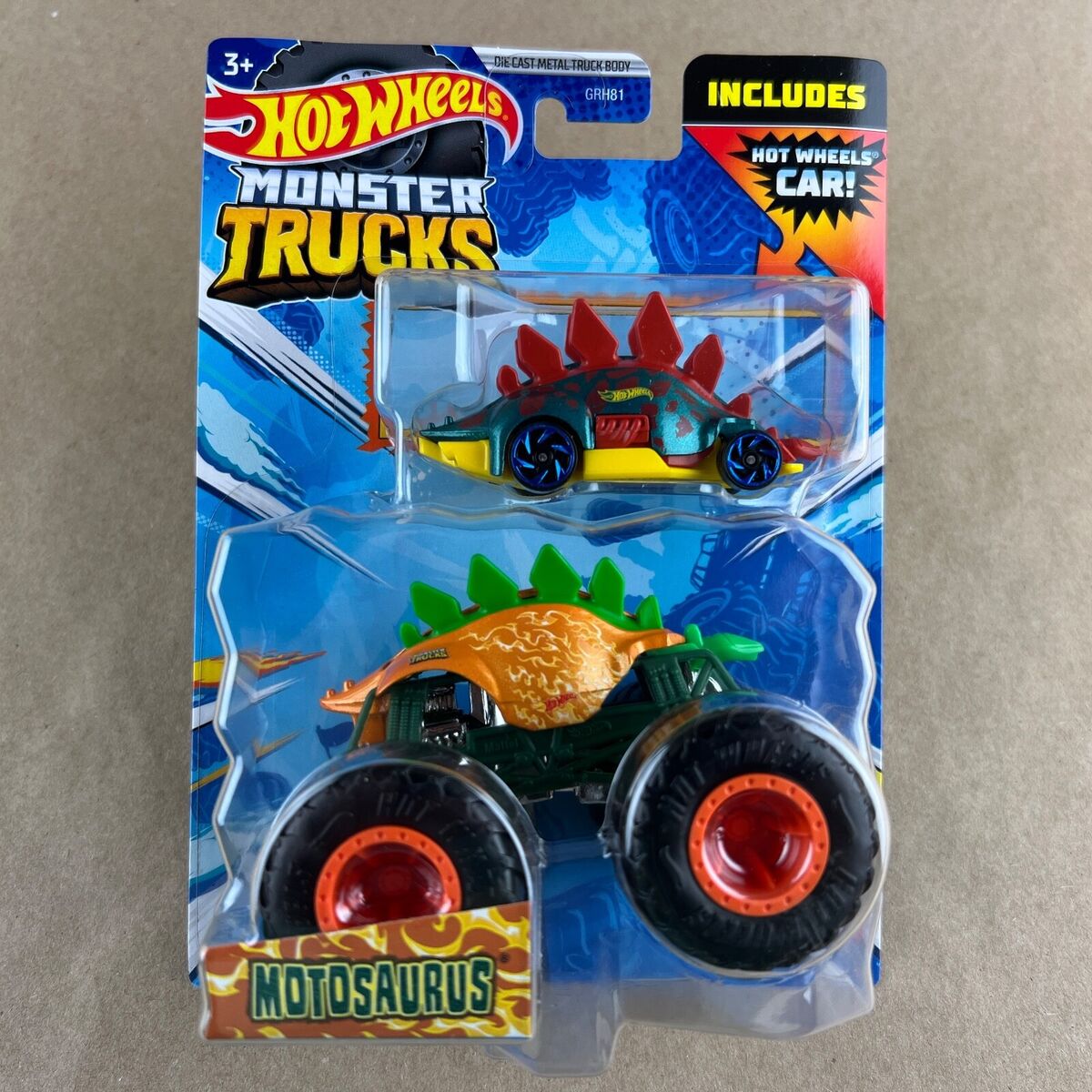 Hot Wheels - 1:64 - Motosaurus com Carrinho - Monster Trucks