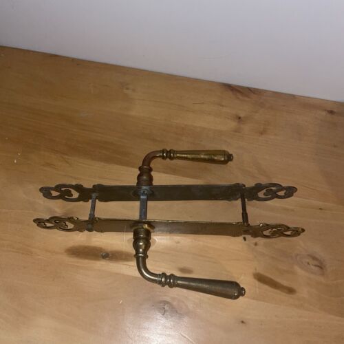 Französischer Vintage Türdrücker Griff Knauf Gothic Schloss Garnitur Antik Messing Spindel - Bild 7 von 24