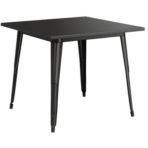36'' Square Black Metal Indoor or Outdoor Restaurant Patio Table - Cafe Table - Picture 5 of 6