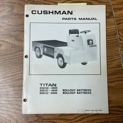 Cushman TITAN 898330 898331 898332 PARTS MANUAL BOOK CATALOG LIST GUIDE