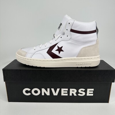 Converse Pro Blaze Classic Mid Top Mens 11 White Bloodstone Red Leather Sneaker