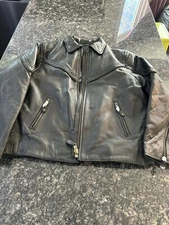 USA Bikers Dream Apparel Black Leather Motorcycle Jacket Women Sz XL NWT Zip Out