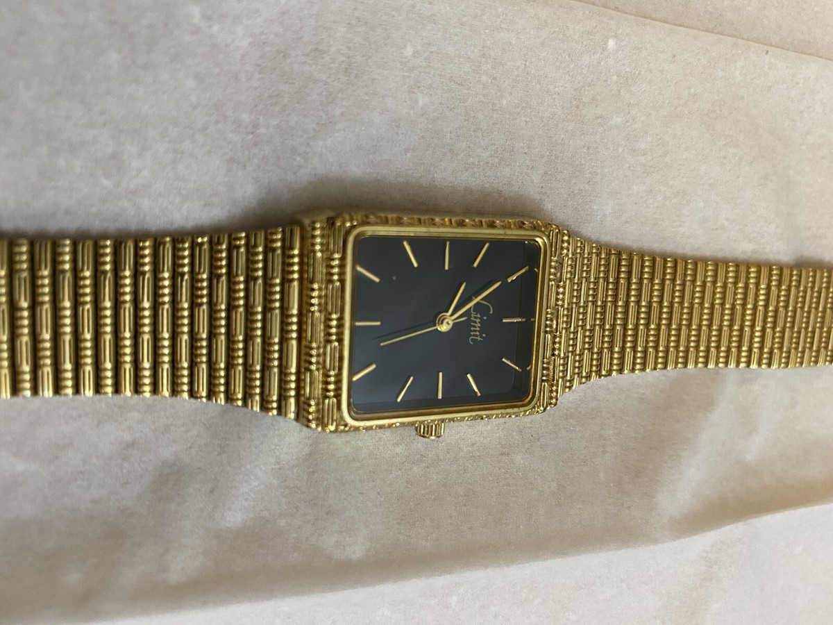 Vintage Goldstone and Black Faced Quartz Limit Watch