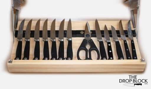 Drop Block Under Cabinet Knife Storage Rack Small eBay