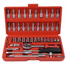 46PCS 1/4 Inch Metric Socket Small Drive Socket Ratchet Wrench Screwdriver Set