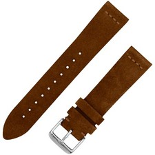 Vintage Suede Leather Watchband - Dark Brown - 18, 20  22mm