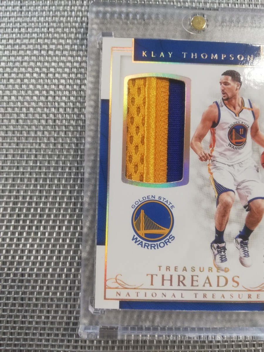 2016-17 PANINI NATIONAL TREASURES KLAY THOMPSON THREADS LOGO PATCH JERSEY  /25