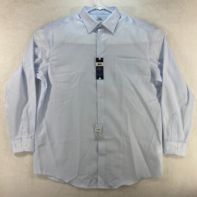 Joseph Abboud Mens XL 17.5 36/37 Tall Non-Iron Dress Shirt Classic Fit Blue NWT
