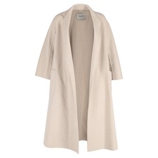Max Mara Open Front Coat In Beige Wool Eu36