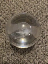 3D Laser Engraved Quartz Glass Ball Panda Miniatures Crystal Ball Sphere US