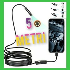 Telecamera Endoscopica USB Type-C 5M Sonda Ispezione 6 LED IP67 PC e Smartphone