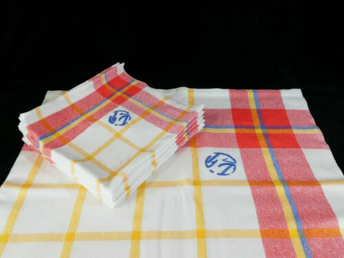 Textiles anciens du XXe siècle nappes bleus