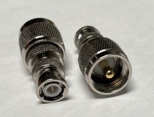 BNC Male to UHF Male PL-259 coax 1 PIECE RF adapter connector ships from USA