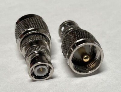 BNC Male to UHF Male PL-259 coax 1 PIECE RF adapter connector ships from USA